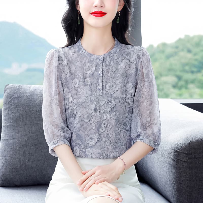 고급 센스 셔츠 2026 년 슬림해 보이는 다용도 중노년 새로운 q 패션 연령 감소 7부 소매 맨위 루즈핏 이미지 4