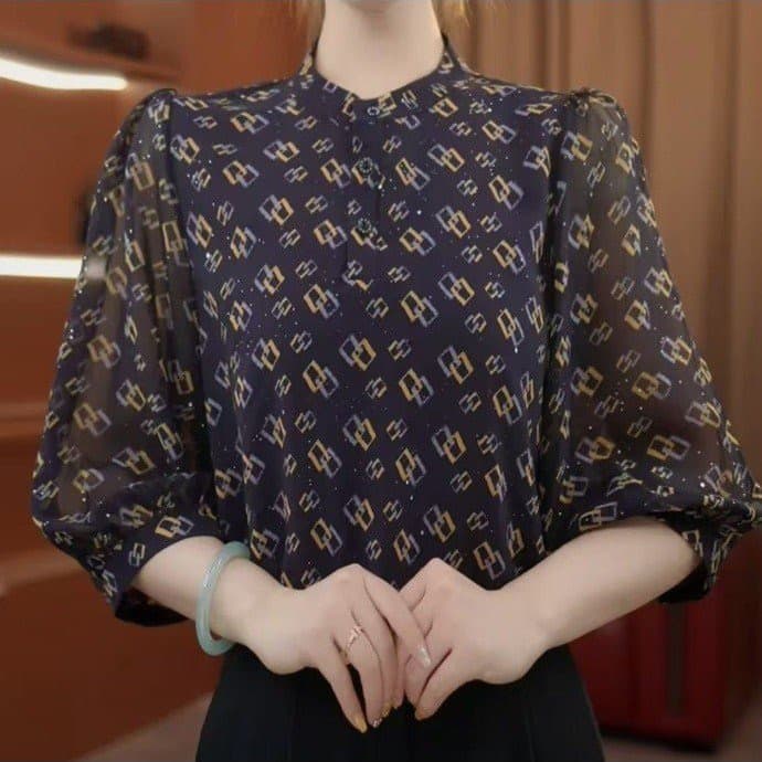 2026 원본 정통 조용한 그리드 암퇘지 와우 봄 여름 레트로 프랑스식 빛 럭셔리 품격 우아함 다용도 맨위 상세 이미지 1