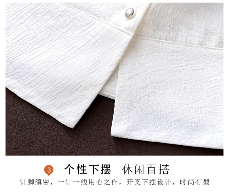 여름 구슬 빛 새틴 디자인 센스 작은 대중 패션 품격 여성 폴로 칼라 반팔 티셔츠 다용도 연령 감소 슬림해 보이는 셔츠 상세 이미지 9