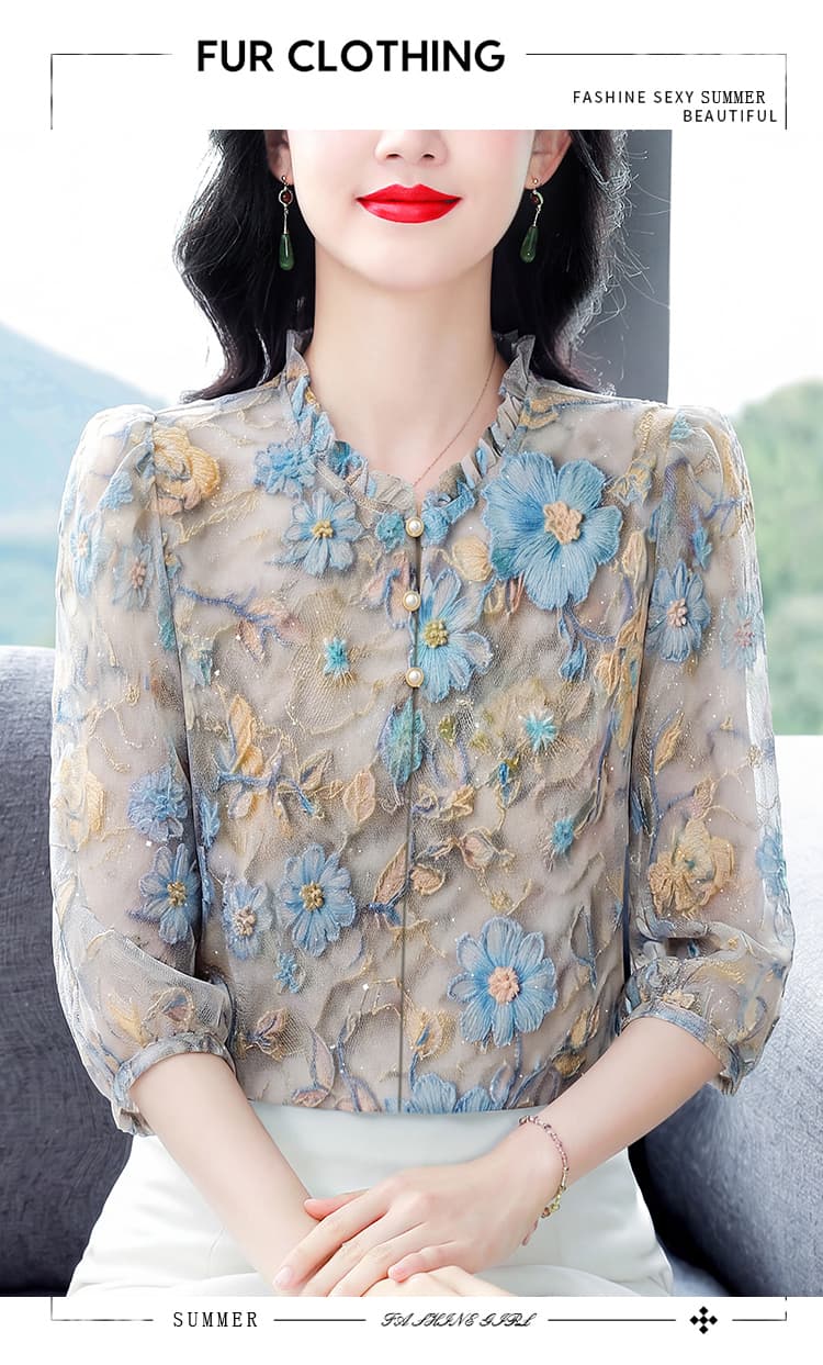 2026 여름 새로운 유럽 상품 고급 빅 사이즈 작은 대중 절묘한 패션 디자인 센스 프린트 외국 가스 고급 맨위 여성 상세 이미지 7