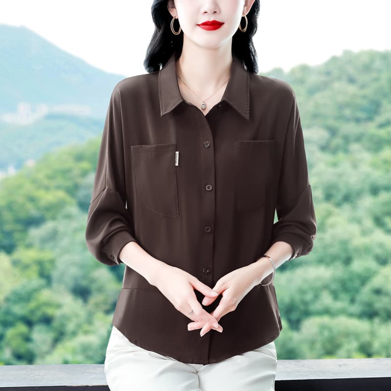 패션 외국 가스 긴팔 여성 셔츠 2026 새로운 루즈핏 표지 배 슬림해 보이는 셔츠 다용도 품격 맨위 9162 이미지 2