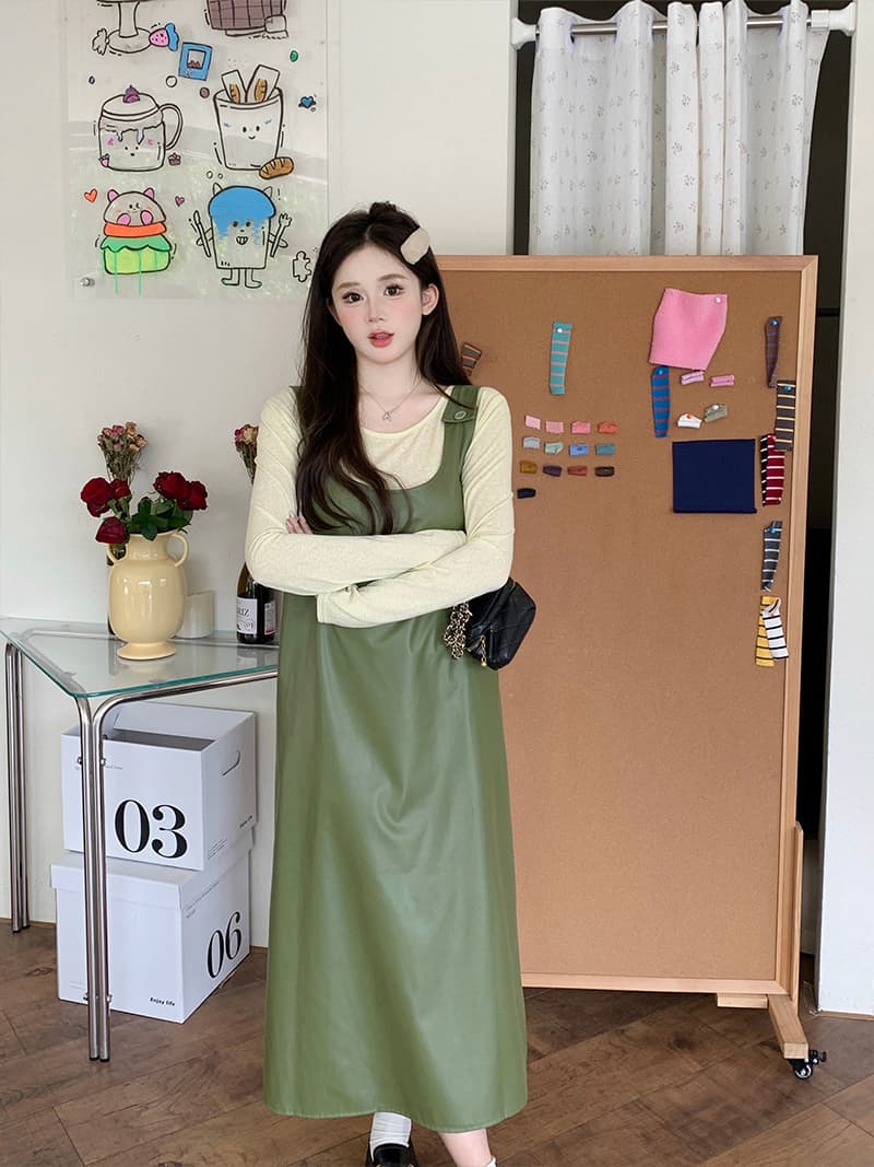 실사 고급 센스 코디 봄 전체 집합 치마 슬립 드레스 빅 사이즈 여성 의류 표지 배 슬림해 보이는 패션 세트 상세 이미지 16