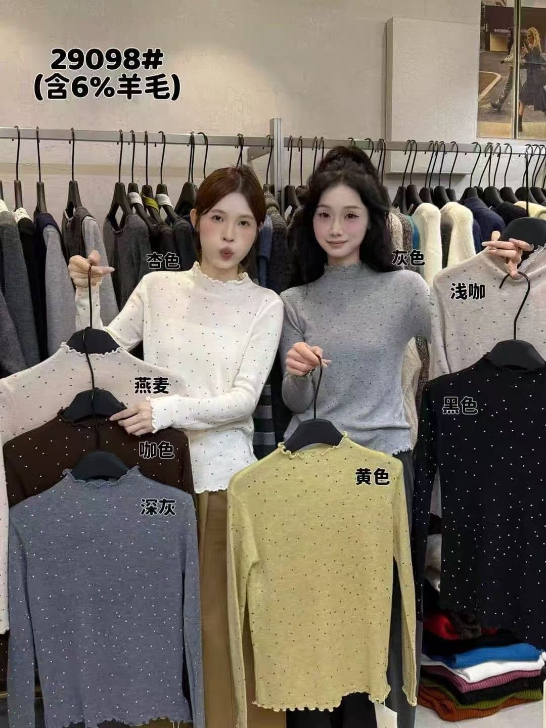 작은 샤넬 스타일 인사이드 가져 가라. 도트 무늬 니트 스웨터 여성 가을 겨울 쇼트 스타일 몸매 가꾸기 스웨터 만나는 프릴 긴팔 맨위 상세 이미지 1