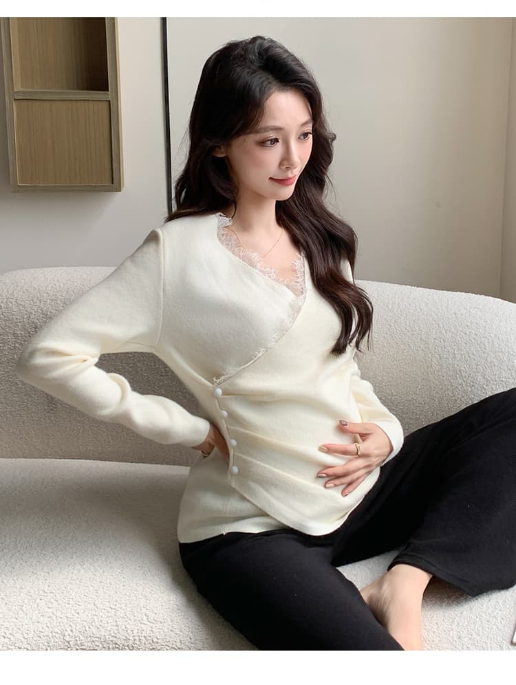실사 물품 레이스 십자가 수유 니트 만나는 상세 이미지 21