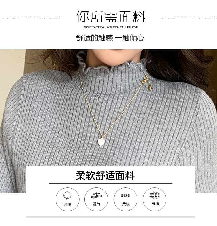 실사 물품 프릴 구덩이 기사 플러스 조밀 한 심기 플러시 털이 있고 두꺼운 플러스 털 패션 외출용 니트 만나는 상세 이미지 7