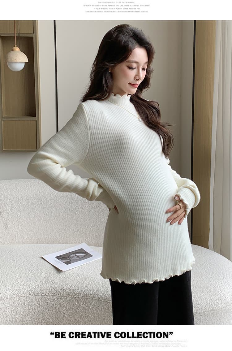 실사 물품 프릴 구덩이 기사 플러스 조밀 한 심기 플러시 털이 있고 두꺼운 플러스 털 패션 외출용 니트 만나는 상세 이미지 14