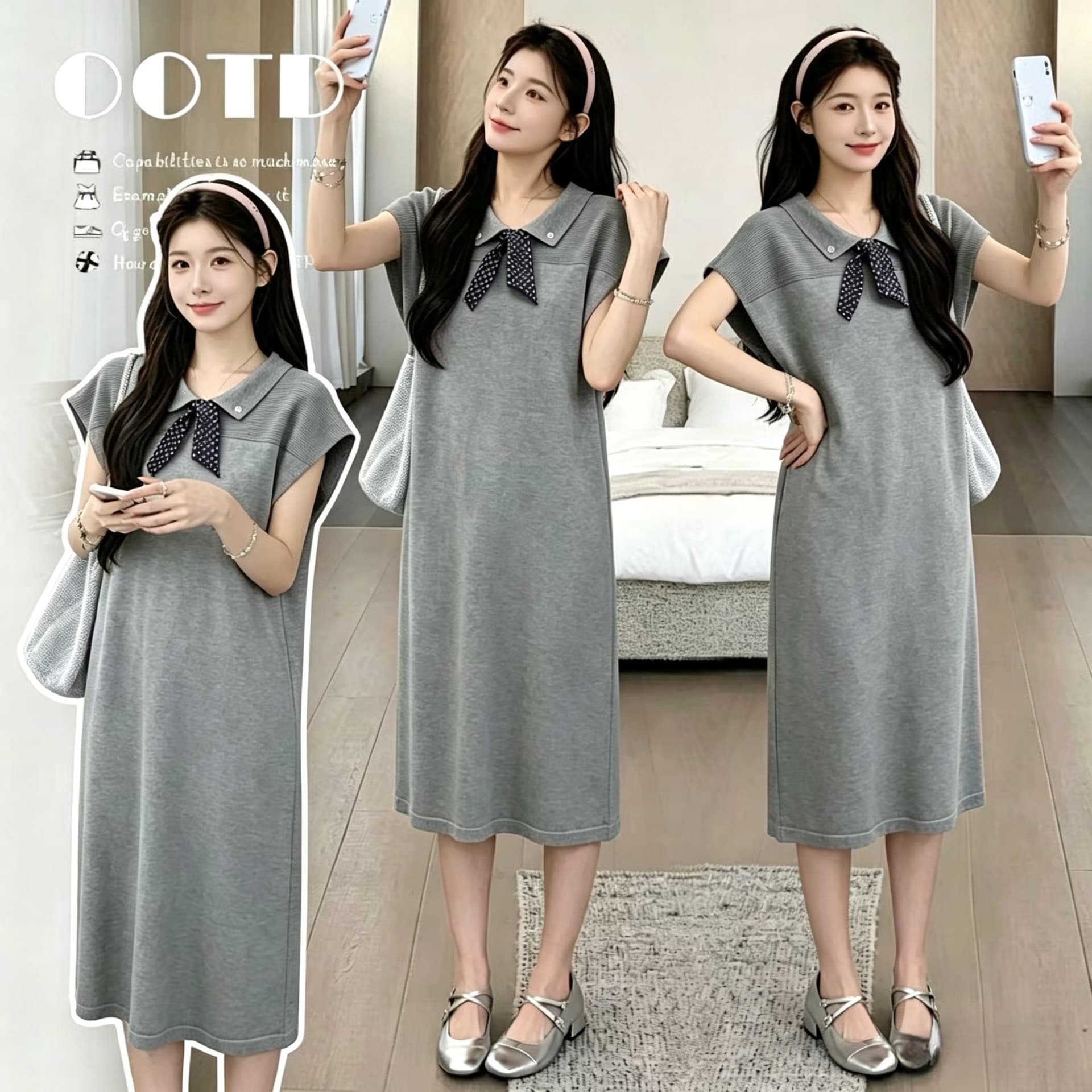 실사 물품 임산부 유럽 상품 무거운 polo 슬림해 보이는 레이스 드레스 2026 봄 새로운 디자인 센스 슬림해 보이는 이미지 3