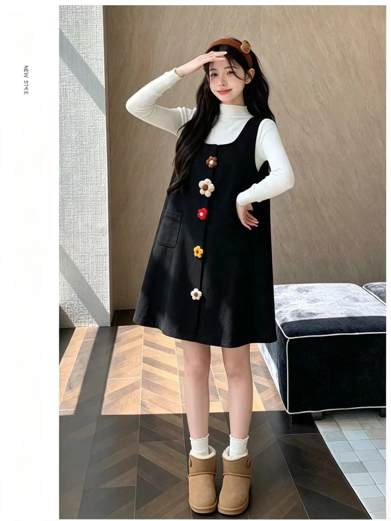 실사 지금 지금 임산부 달콤한 스타일 조끼 치마 세트 2026 봄 새로운 작은 키 연령 감소 투피스 세트 상세 이미지 13