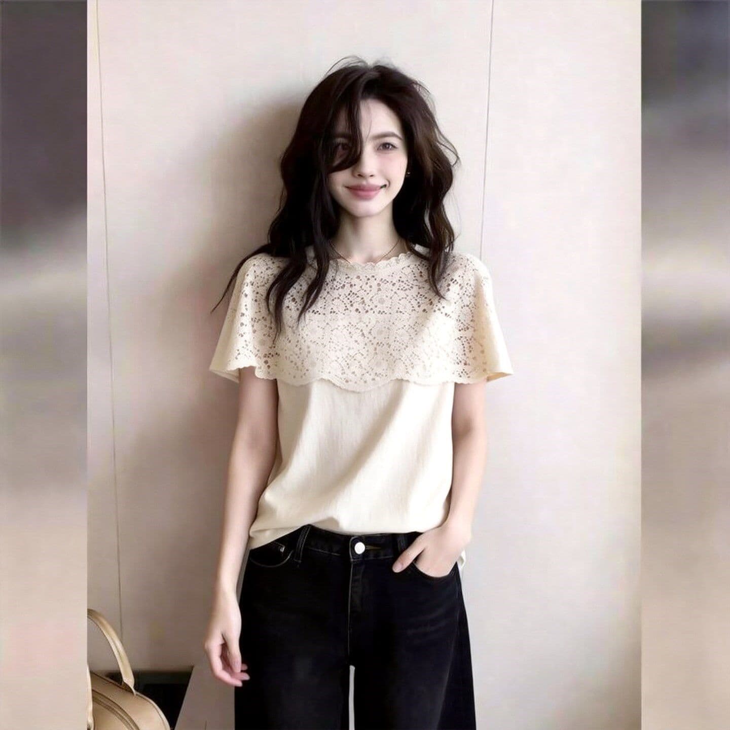 법률 시스템 레이스 홀로우 아웃 페이크 레이어드 맨위 여성 화이트 작은 대중 아니요 명중 섹션 기본 셔츠 패션 2026 봄 새로운 상세 이미지 9