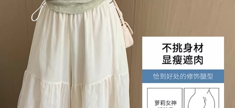 지금 임산부 바지 여름 얇은 스타일 외출용 아니요 르 배 와이드 레그 팬츠 치마 여름 2026 새로운 없음 복부 지지 긴 바지 상세 이미지 8