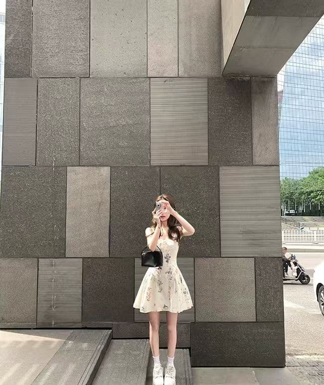 이중층 세트 인사이드 순면 워터 마크 치마 아이들 여름 슬림해 보이는 허리 수축 레이스업 꽃무늬 드레스 공주 센스 슬립 드레스 상세 이미지 9