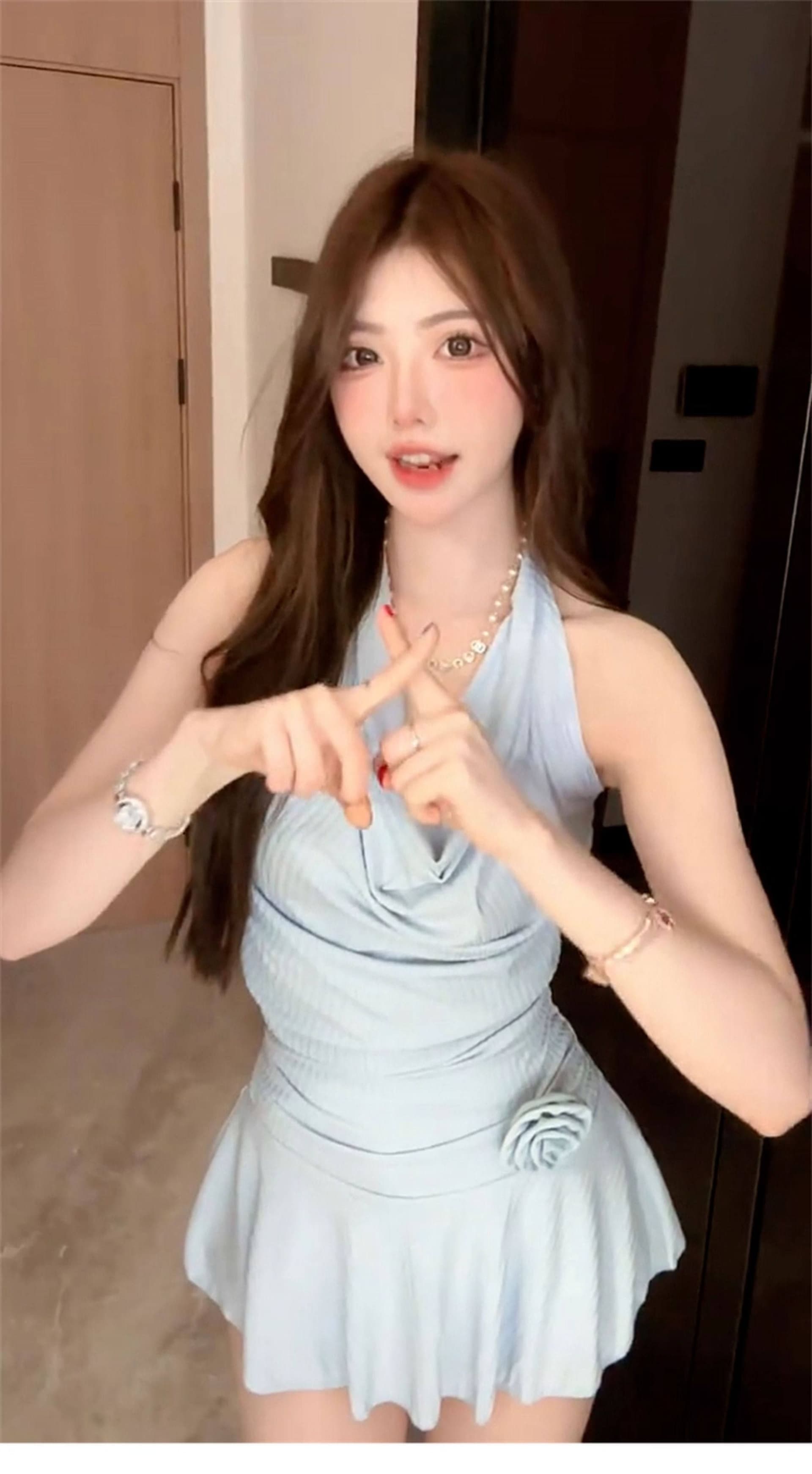 페이크 레이어드 슬립 행침 목 레이스 드레스 아이들 2026 여름 새로운 품격 순수한 욕망 핫걸 허리 수축 미니 스커트 상세 이미지 5