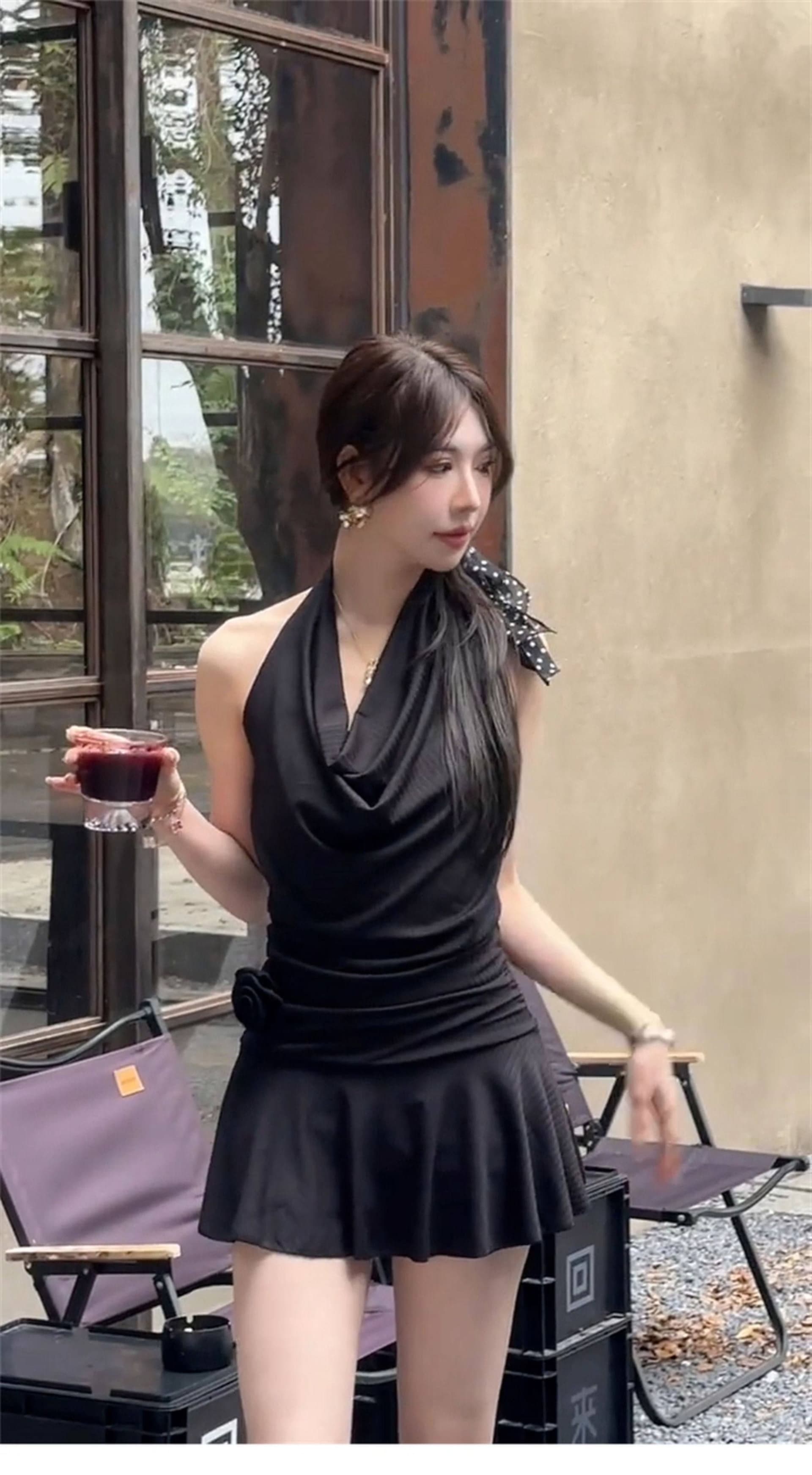 페이크 레이어드 슬립 행침 목 레이스 드레스 아이들 2026 여름 새로운 품격 순수한 욕망 핫걸 허리 수축 미니 스커트 상세 이미지 10