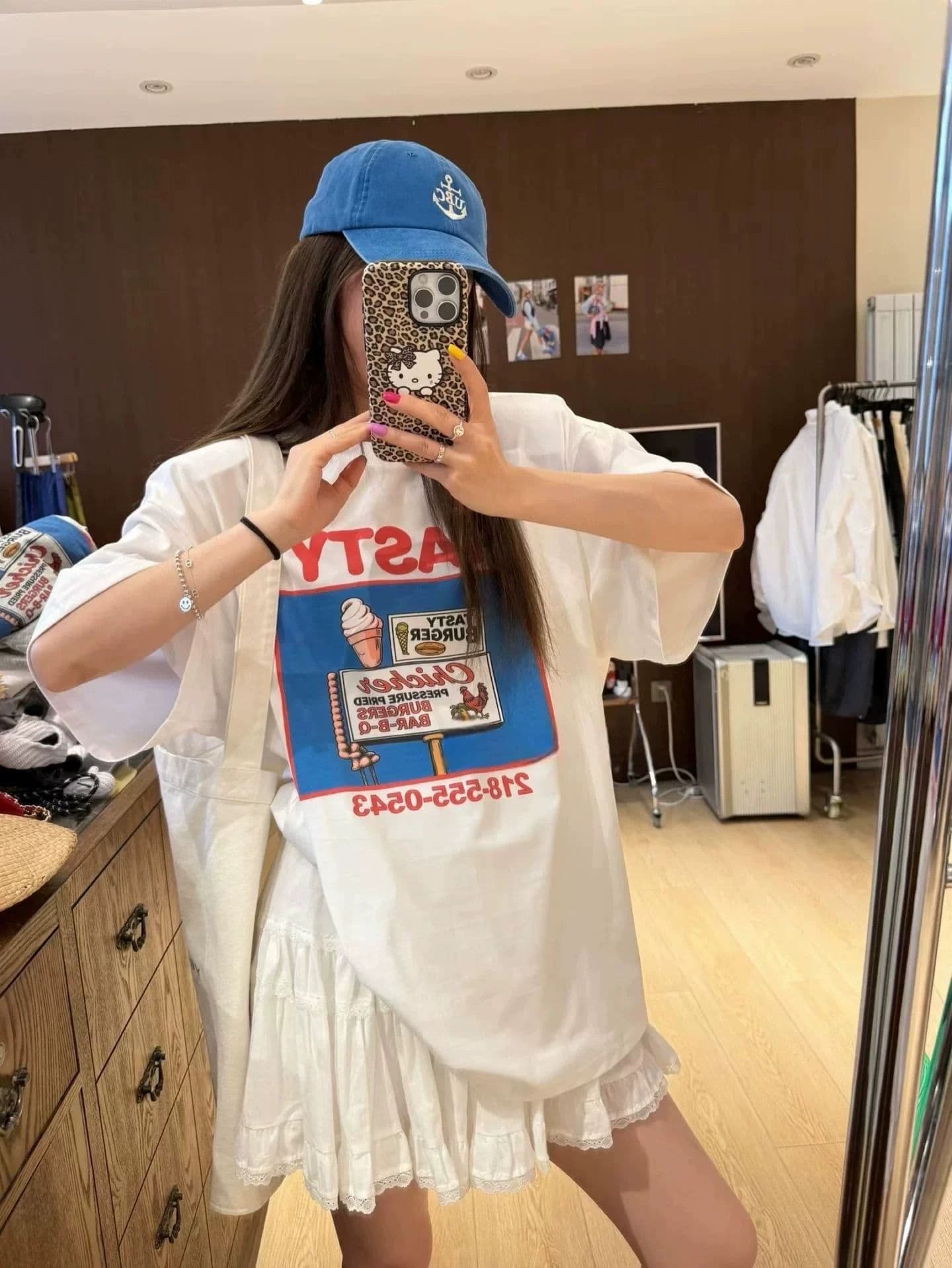 한 부서 chic 스포츠 슈트 여성 여름 루즈핏 슬림해 보이는 패션 스트라이프 반팔 와이드 레그 팬츠 캐주얼 투피스 세트 트렌디 상세 이미지 3