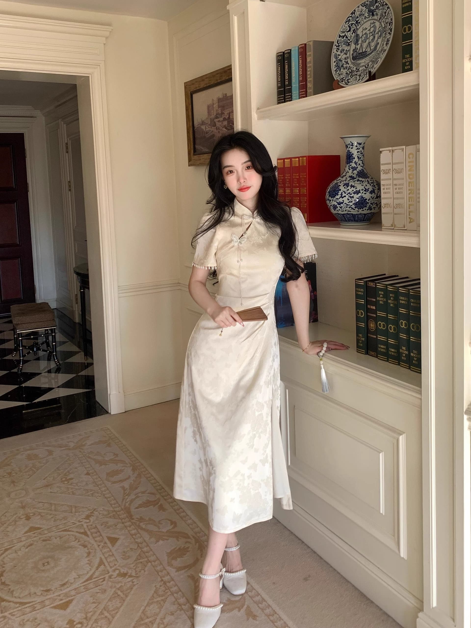 여름 새로운 자이언트 잘 생긴 ~ 중 연령 감소 올해 인기 폭발 국풍 치파오 새로운 중식 길다 점프 슈트 치마 상세 이미지 5
