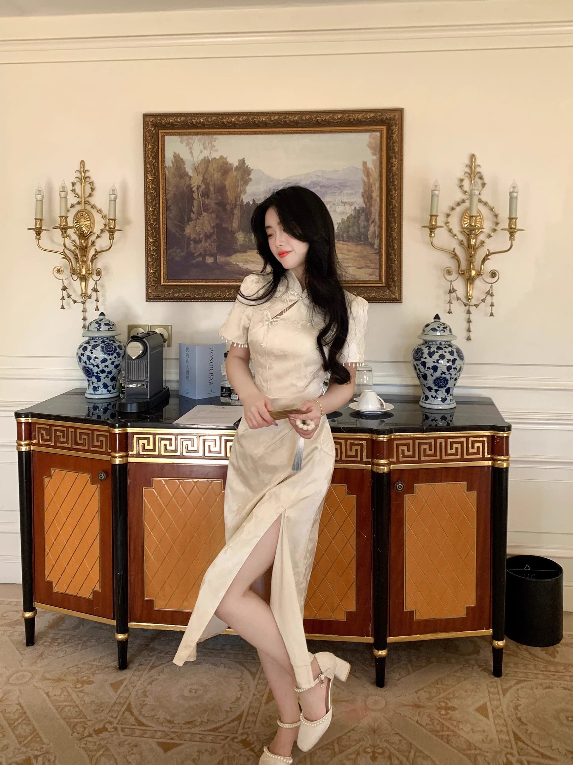 여름 새로운 자이언트 잘 생긴 ~ 중 연령 감소 올해 인기 폭발 국풍 치파오 새로운 중식 길다 점프 슈트 치마 상세 이미지 13