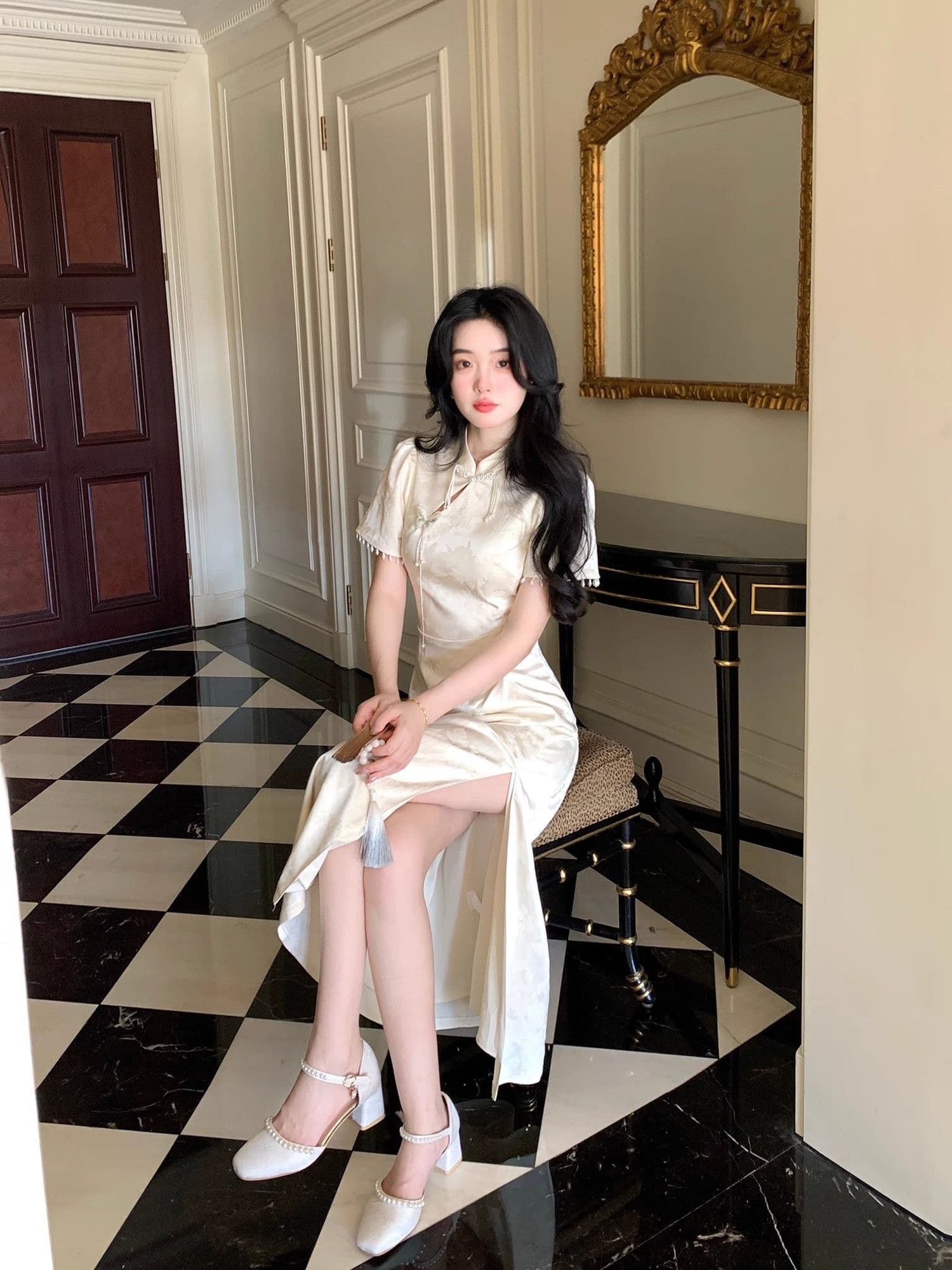 여름 새로운 자이언트 잘 생긴 ~ 중 연령 감소 올해 인기 폭발 국풍 치파오 새로운 중식 길다 점프 슈트 치마 상세 이미지 18