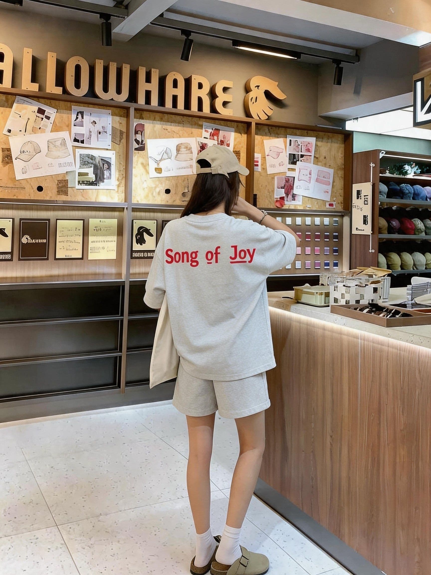 느긋한 바람 캐주얼 스포츠 슈트 여성 여름 한 부서 루즈핏 학생 패션 반팔 반바지 레트로 러닝 투피스 세트 상세 이미지 5