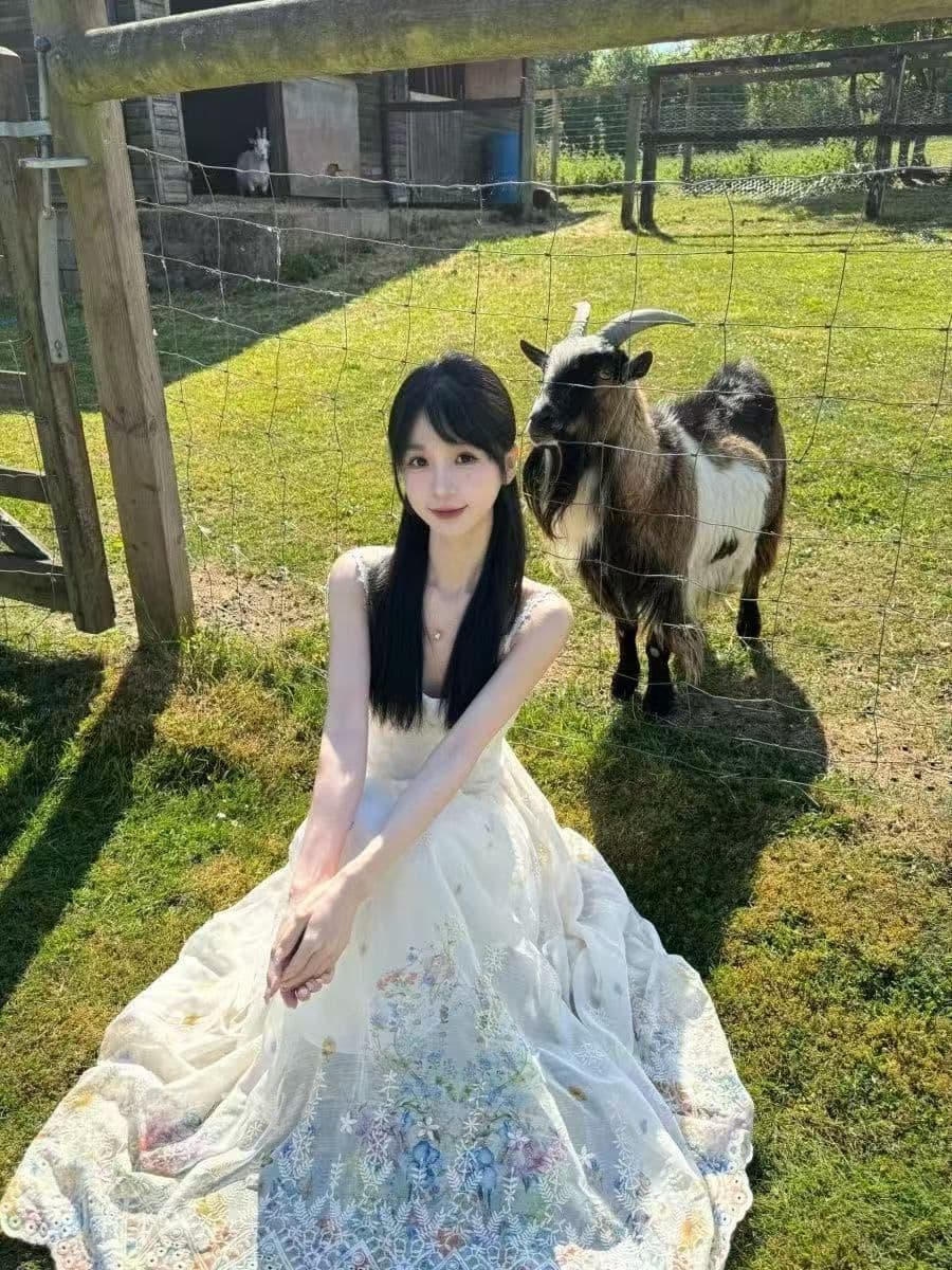 휴가 바람 가짜 무거운 작업 자수 슬립 여성 드레스 여름 허리 수축 슬림해 보이는 여름 아름다운 꽃무늬 롱 스커트 상세 이미지 10