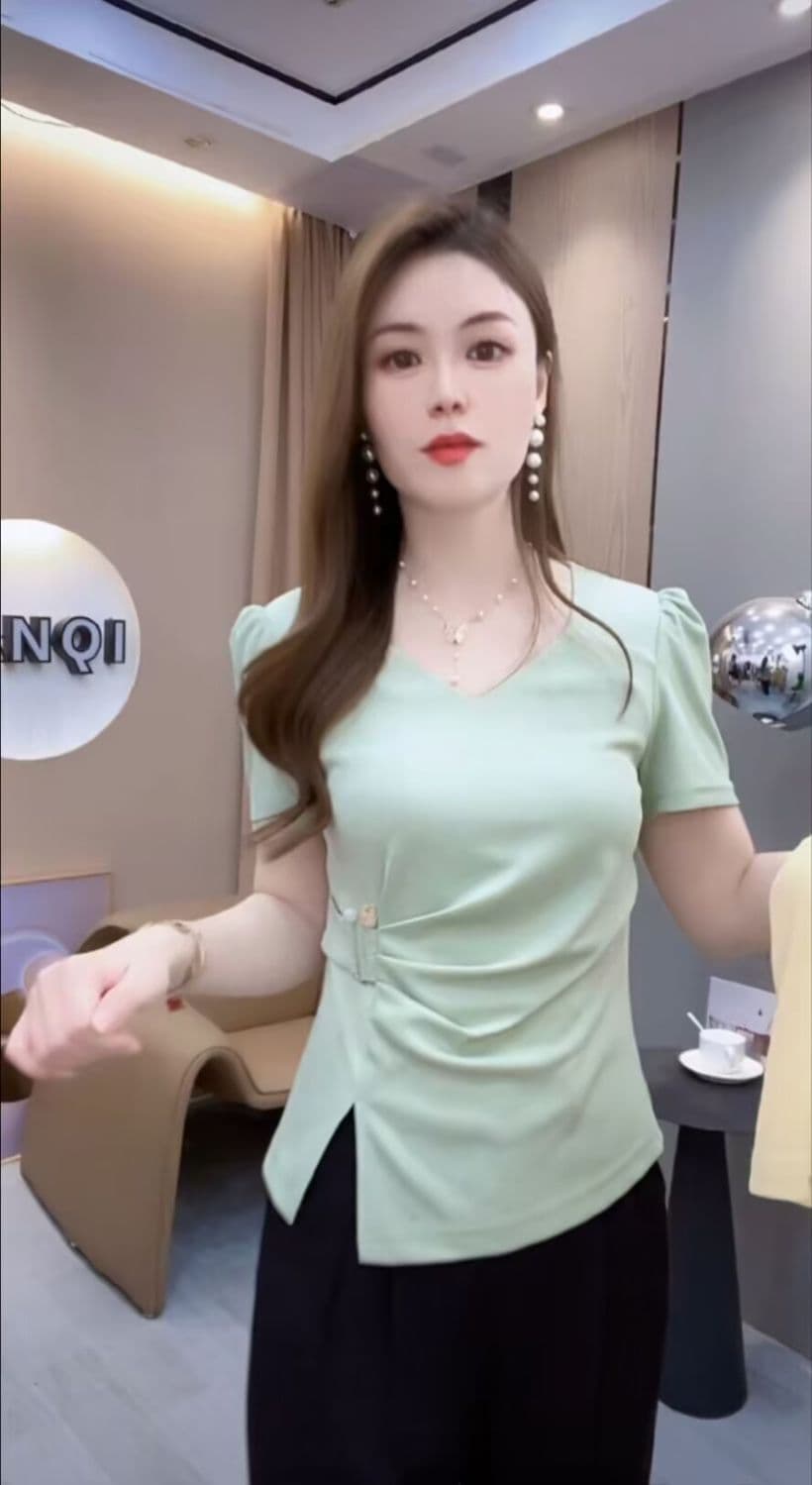 40 92 면 반팔 티셔츠 여름 새로운 패션 품격 허리 수축 슬림해 보이는 다용도 연령 감소 작은 키 맨위 상세 이미지 10