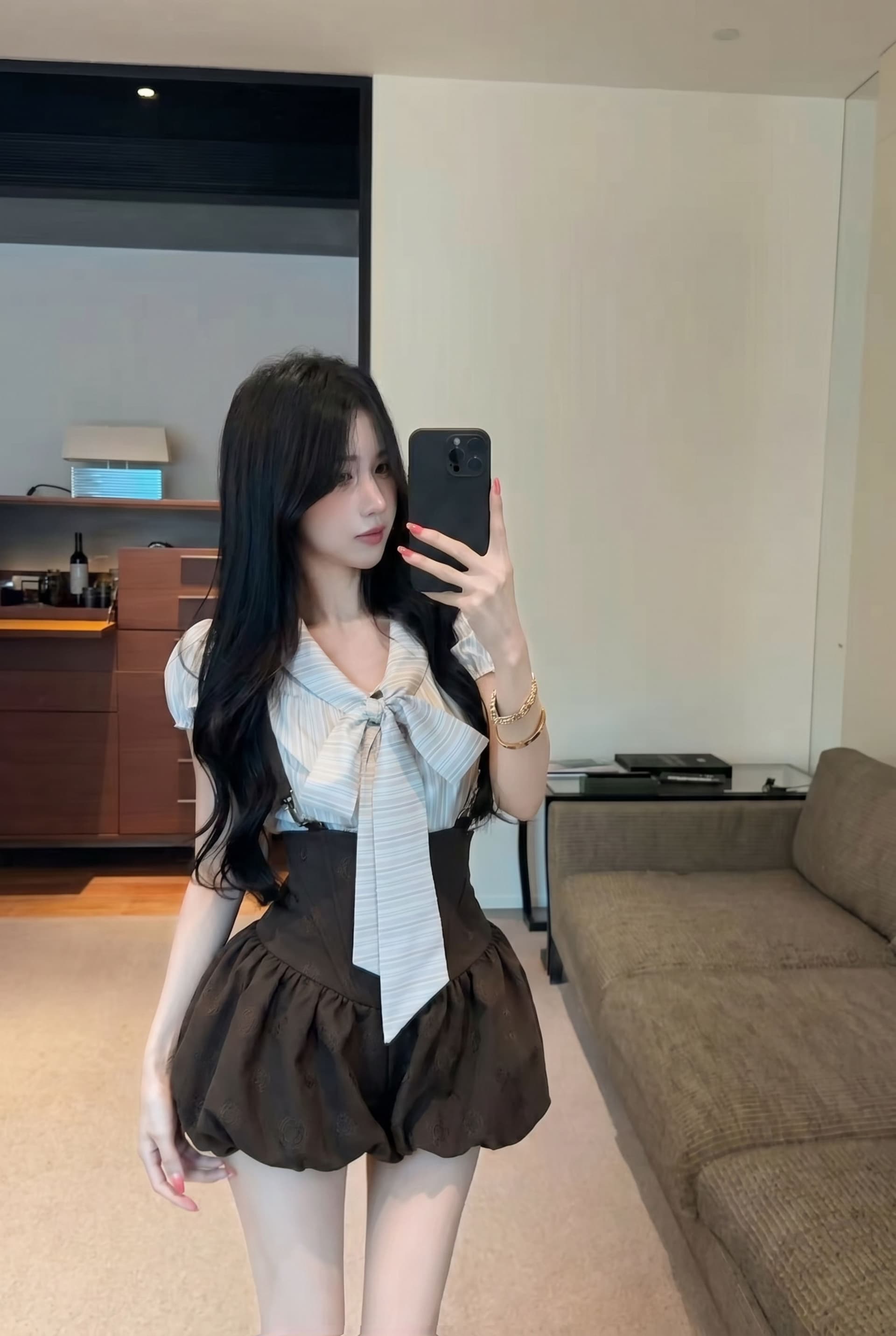 학원 스타일 jk 유니폼 멜빵 치마 세트 여성 여름 작은 키 아메리칸 캠퍼스 핫걸 셔츠 슬립 드레스 투피스 세트 상세 이미지 10