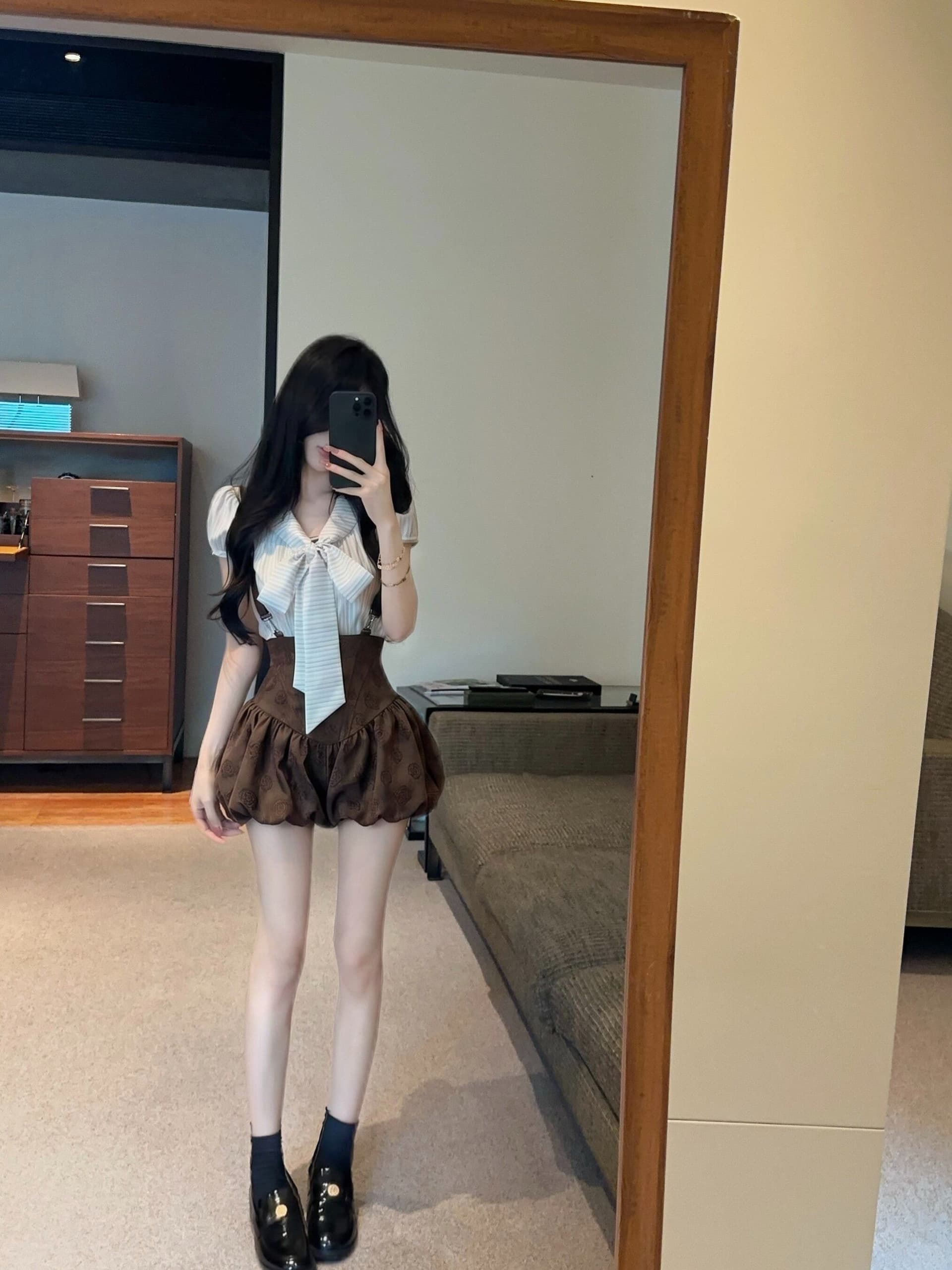 학원 스타일 jk 유니폼 멜빵 치마 세트 여성 여름 작은 키 아메리칸 캠퍼스 핫걸 셔츠 슬립 드레스 투피스 세트 상세 이미지 13