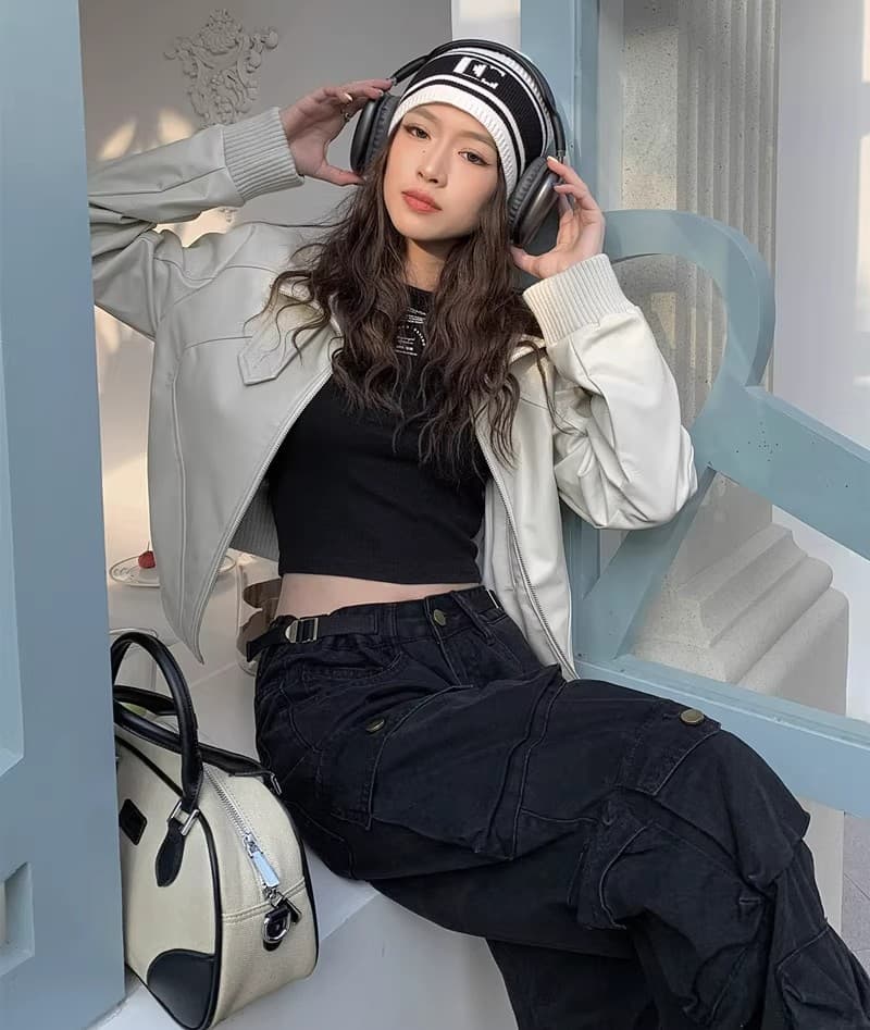 아메리칸 레트로 짧은 여성 코트 가을 2026 새로운 루즈핏 다용도 가죽 재킷 디자인 센스 작은 대중 오토바이 가죽 자켓 상세 이미지 3