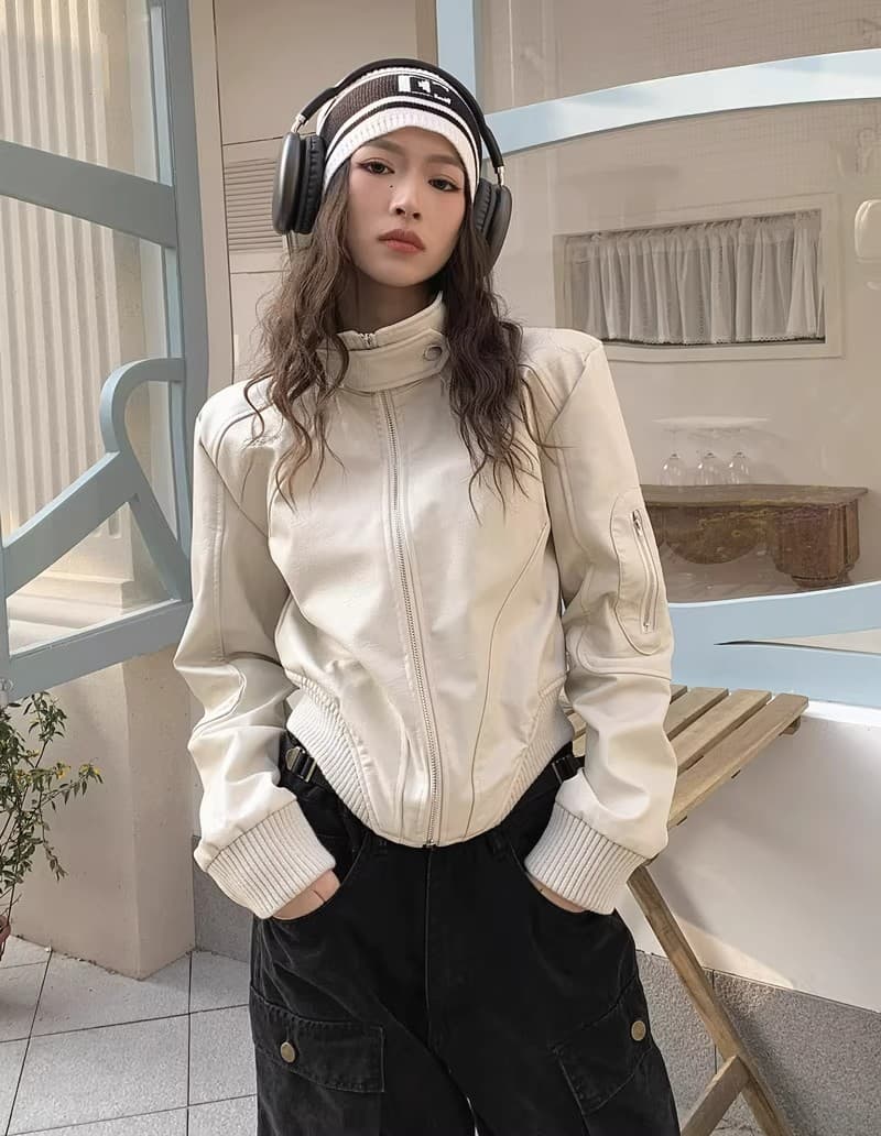 아메리칸 레트로 짧은 여성 코트 가을 2026 새로운 루즈핏 다용도 가죽 재킷 디자인 센스 작은 대중 오토바이 가죽 자켓 상세 이미지 14