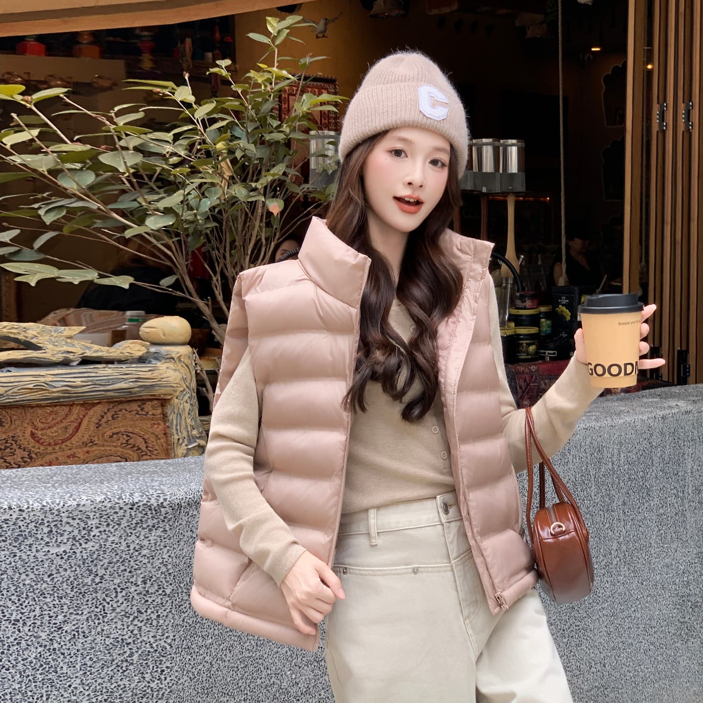실사 조끼 여자 가을 겨울 새로운 한국 스타일 루즈핏 다용도 아래 면화 의류 조끼 조끼 어깨 쇼트 스타일 재킷