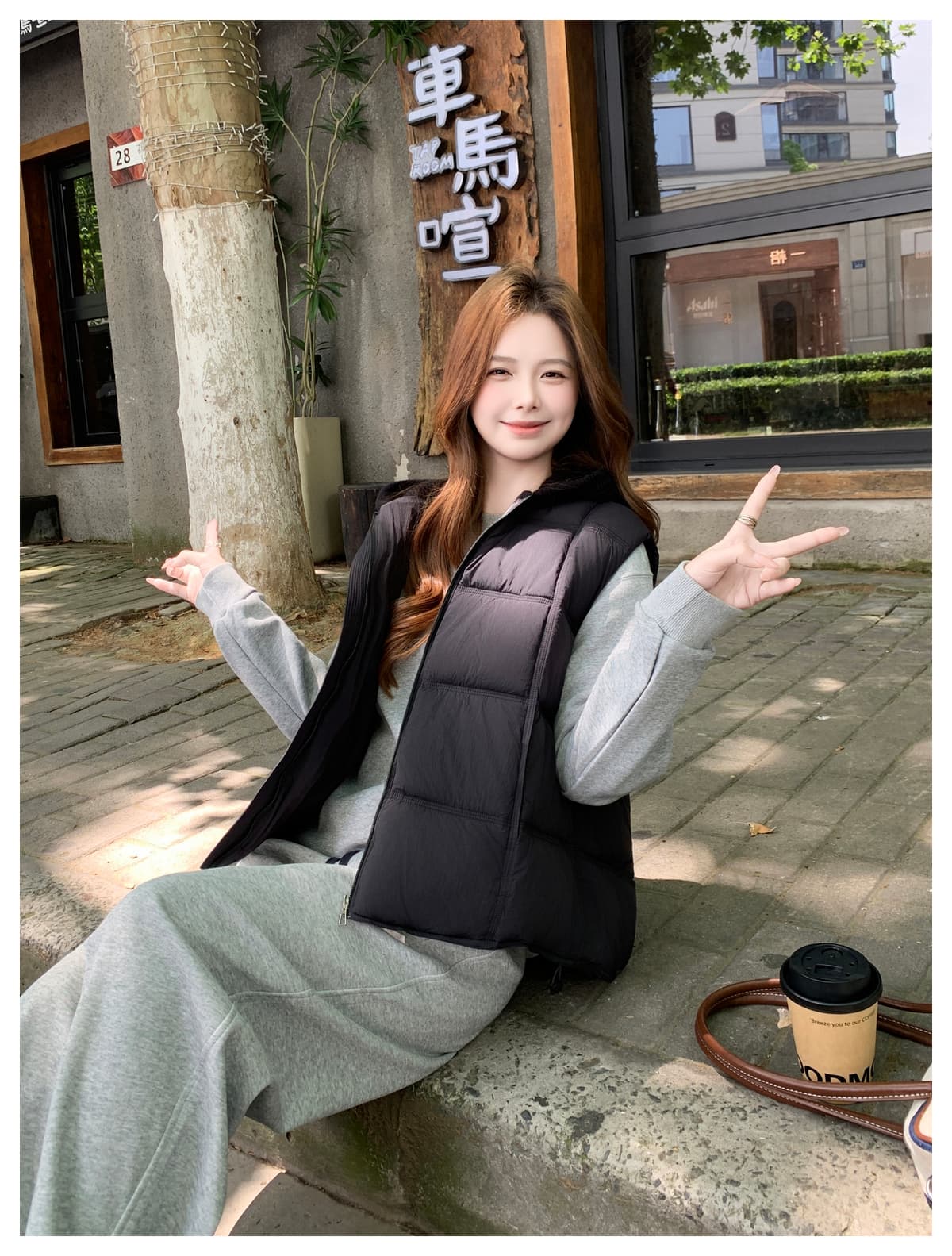실사 2026 베스트 새로운 다운 코튼 베스트 여성 짧은 후드 니트 모자 보온 민소매 조끼 상세 이미지 15