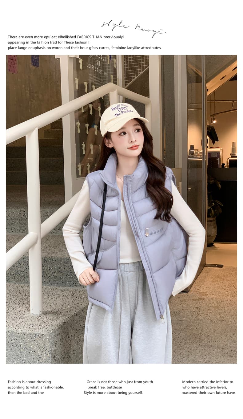 실사 조끼 여자 2026 가을 겨울철 새로운 한국 스타일 작은 대중 ins 아래 면화 의류 면 조끼 면 옷 재킷 상세 이미지 24