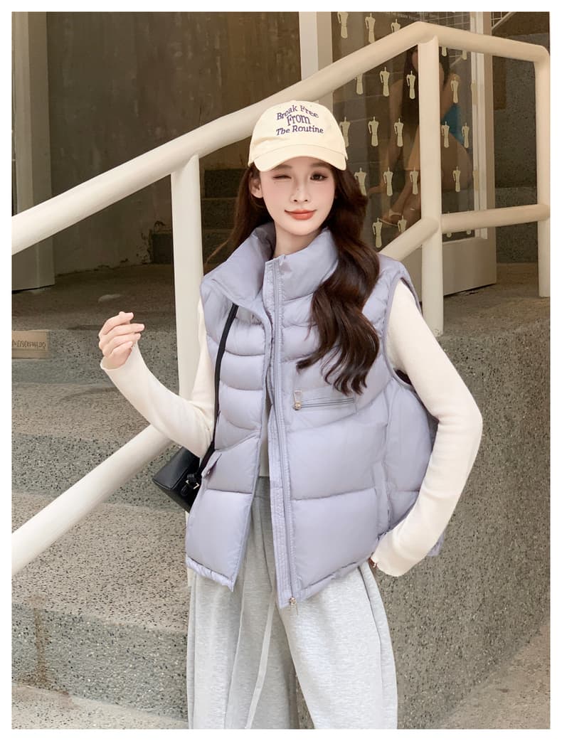 실사 조끼 여자 2026 가을 겨울철 새로운 한국 스타일 작은 대중 ins 아래 면화 의류 면 조끼 면 옷 재킷 상세 이미지 25