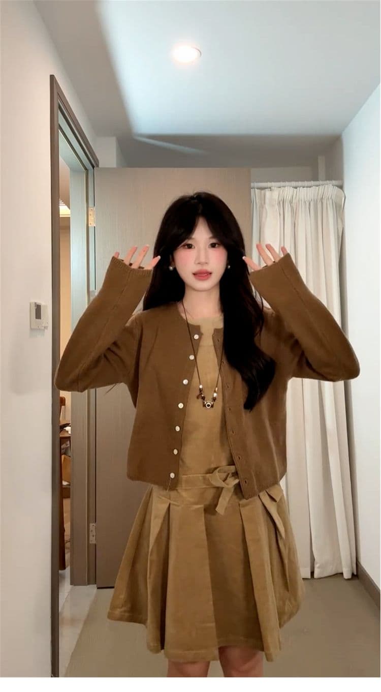 프랑스식 품격 조끼 원피스 아이들 가을 2026 새로운 고급 센스 이른 가을 한 부서 착용 가져 가라. 에이즈 환자 세트 상세 이미지 4