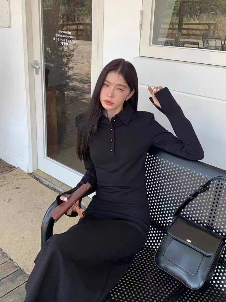 400g 사람들 면 빈 가스 층 벨트 어깨 패드 하나 한 부서 품격 다용도 긴팔 드레스 복장 새로운 표지 고기 치마 상세 이미지 7