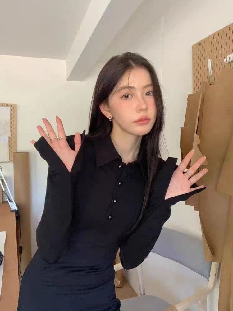 400g 사람들 면 빈 가스 층 벨트 어깨 패드 하나 한 부서 품격 다용도 긴팔 드레스 복장 새로운 표지 고기 치마 상세 이미지 10