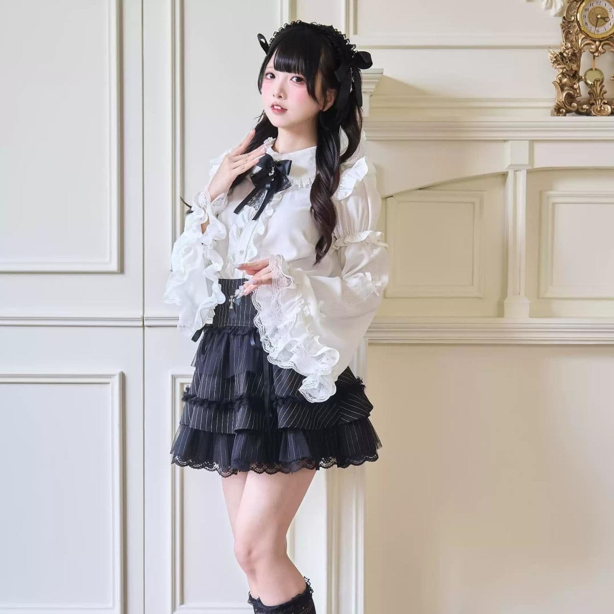 2026 가을 의상 밤 핀치 지 소매 셔츠 새싹 서비스 대량 생산 종류 맨위 형제 특별 lolita 일본식 이문화 상세 이미지 4