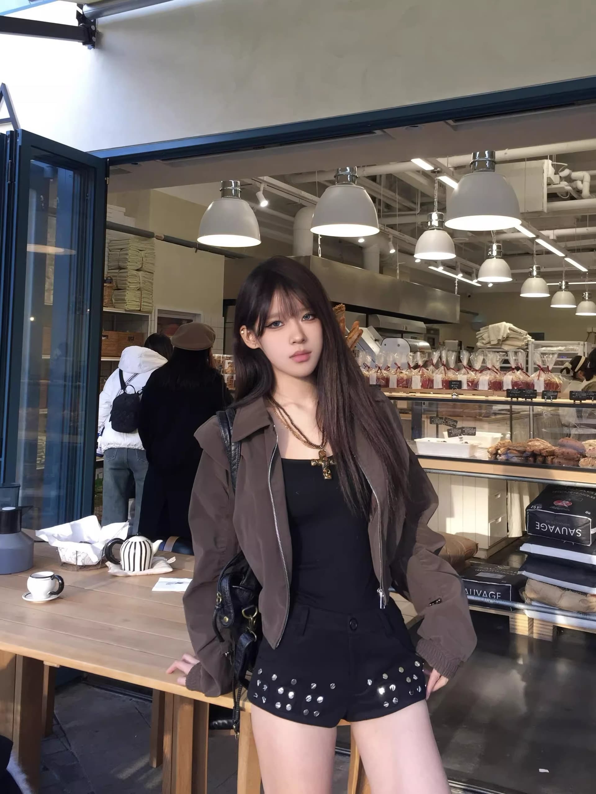아메리칸 레트로 쇼트 스타일 재킷 재킷 아름다움 라드. 가을 새로운 착용 가져 가라. 작은 키 고급 센스 품격 맨위 여성 상세 이미지 4