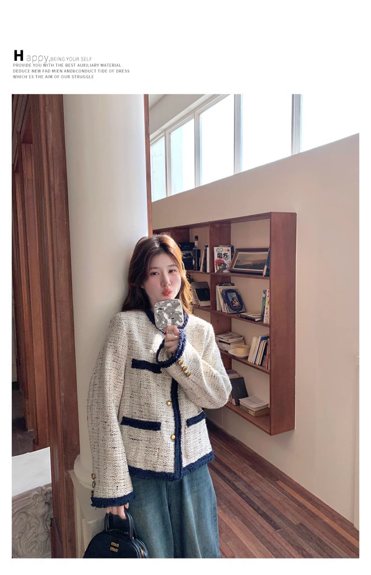 프랑스식 배색 술 작은 샤넬 스타일 재킷 2026 가을 새로운 품격 명문 여성 바람 쇼트 스타일 트위드 맨위 상세 이미지 29