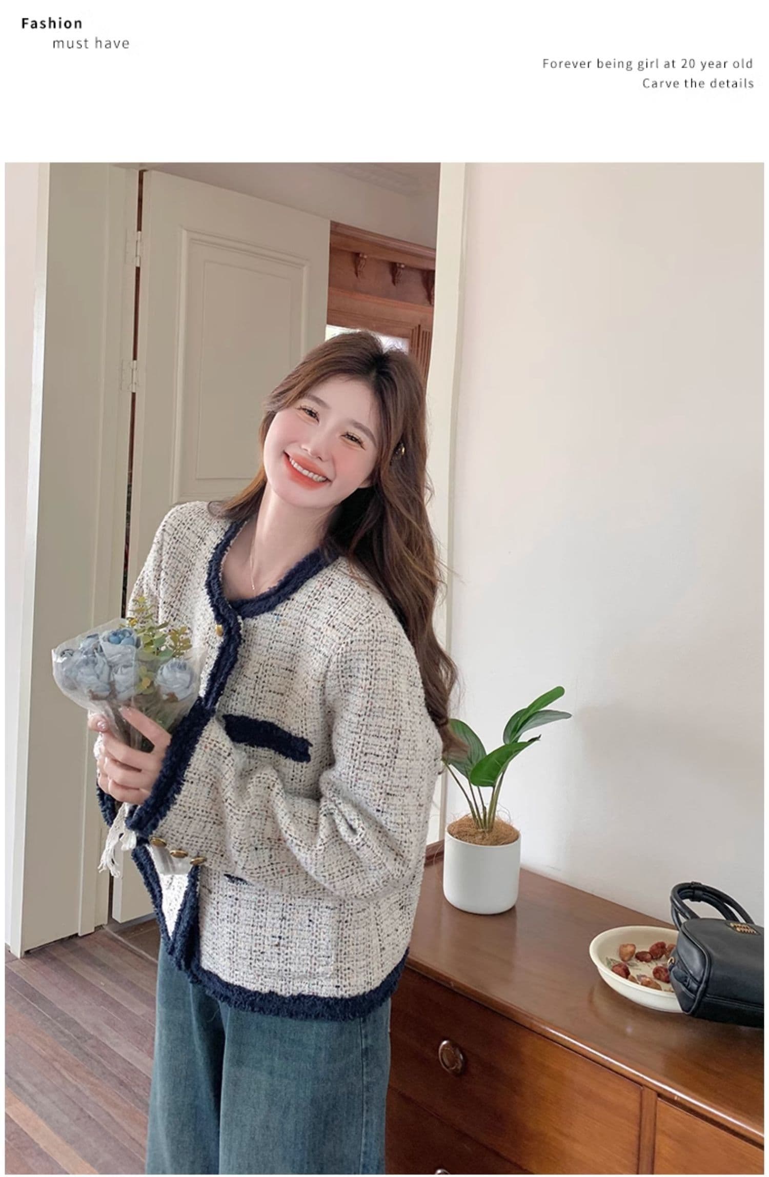 프랑스식 배색 술 작은 샤넬 스타일 재킷 2026 가을 새로운 품격 명문 여성 바람 쇼트 스타일 트위드 맨위 상세 이미지 30