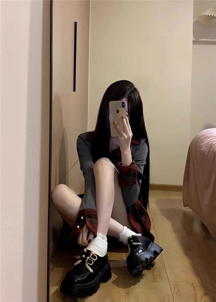 이른 가을 아메리칸 달콤한 핫걸 체크무늬 여성 드레스 여름 2026 새로운 학원 스타일 공주 퍼프 미니 스커트 세트 상세 이미지 9