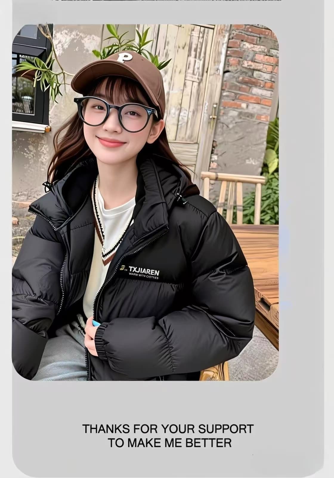 밝은 세계 가을 아래 면화 의류 여성 짧은 후드 2026 년 새로운 겨울 커플 남자 두꺼운 루즈핏 패딩 재킷 상세 이미지 9