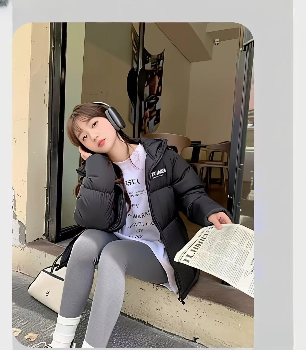 밝은 세계 가을 아래 면화 의류 여성 짧은 후드 2026 년 새로운 겨울 커플 남자 두꺼운 루즈핏 패딩 재킷 상세 이미지 12