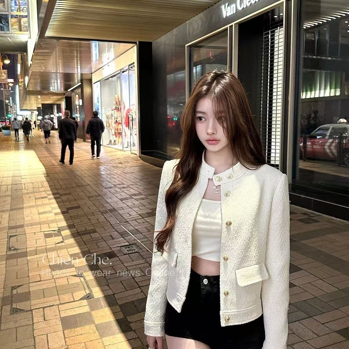 새로운 품격 천 골드 고급 2026 명문 여성 프랑스식 작은 샤넬 스타일 봄 가을 재킷 스탠드 칼라 쇼트 스타일 다용도 맨위 이미지 5