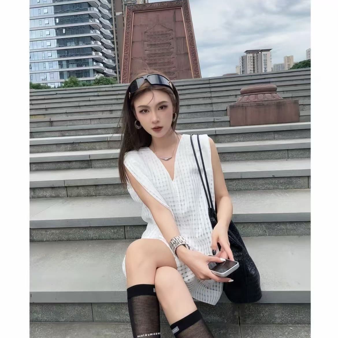 검정색 연령 감소 여름 튀김 거리 세트 외국 가스 조끼 맨위 새로운 슬림해 보이는 반바지 품격 고급 센스 투피스 세트 이미지 5