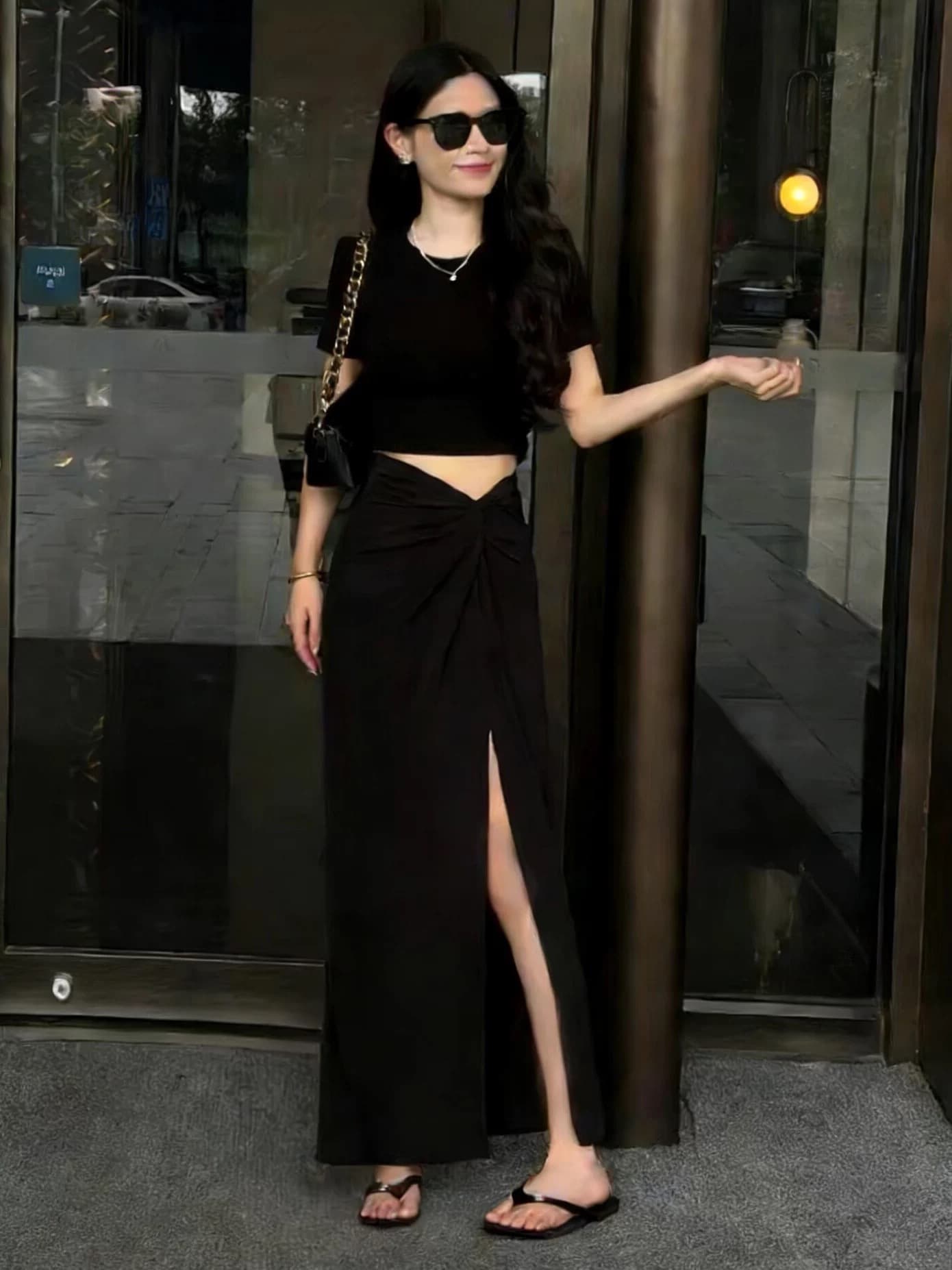 프랑스식 로얄 자매 바람 품격 레오파드 무늬 프린트 반신 스커트 여성 여름 불규칙 핀치 Pleat 측면 트임 쉬폰 패키지 팔 치마 이미지 3