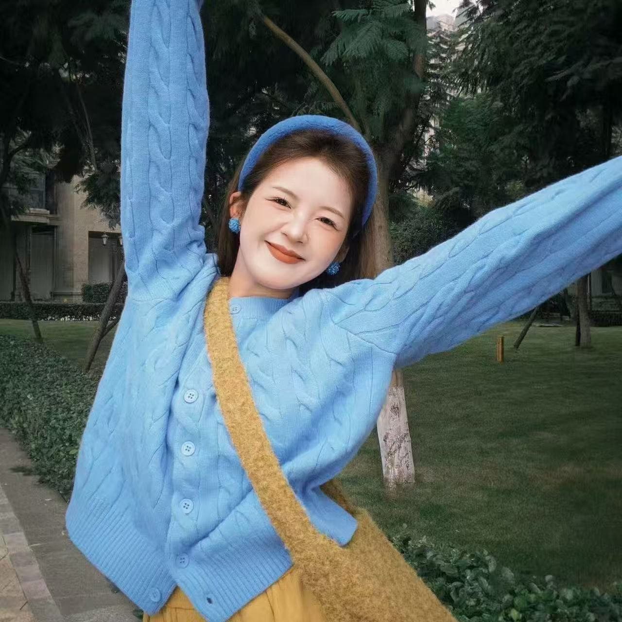 있음 선적 꽈배기 디자인 센스 가을 겨울철 라운드 넥 니트 오픈 가디건 여성 디스플레이 화이트 다용도 몸매 가꾸기 스웨터 코트 상세 이미지 3