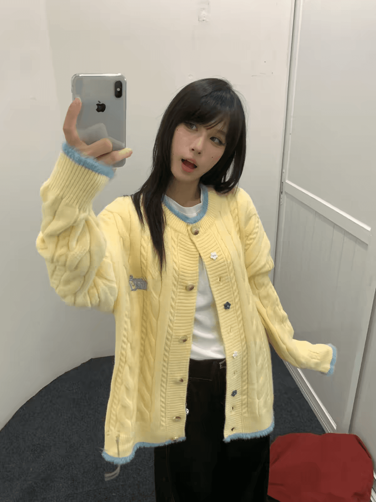 앉아서 먹고 아메리칸 레트로 연삭 털 니트 오픈 가디건 스웨터 여자 가을 새로운 느긋한 바람 루즈핏 재킷
