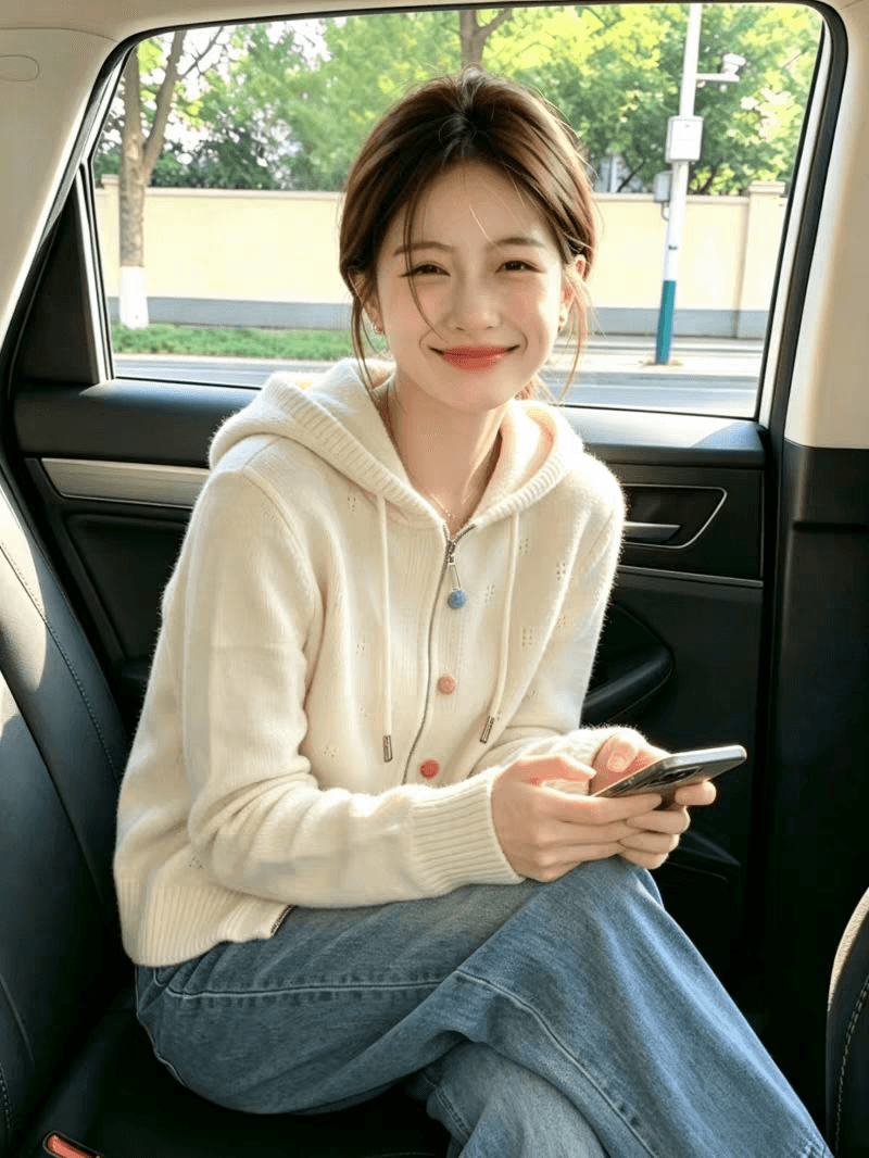 보존 섹션 추천 한 부서 더블 지퍼 후드 긴팔 니트 오픈 가디건 여성 가을 겨울 새로운 와이드 부드러운 찹쌀 스웨터 이미지 3