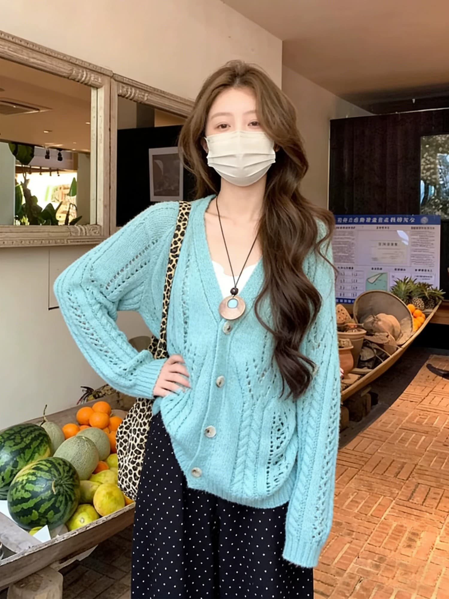 홀로우 아웃 니트 오픈 가디건 여성 조기 봄 여름 새로운 루즈핏 외부 가져 가라. 스웨터 여성 코트 얇은 스타일 다용도 맨위 상세 이미지 2