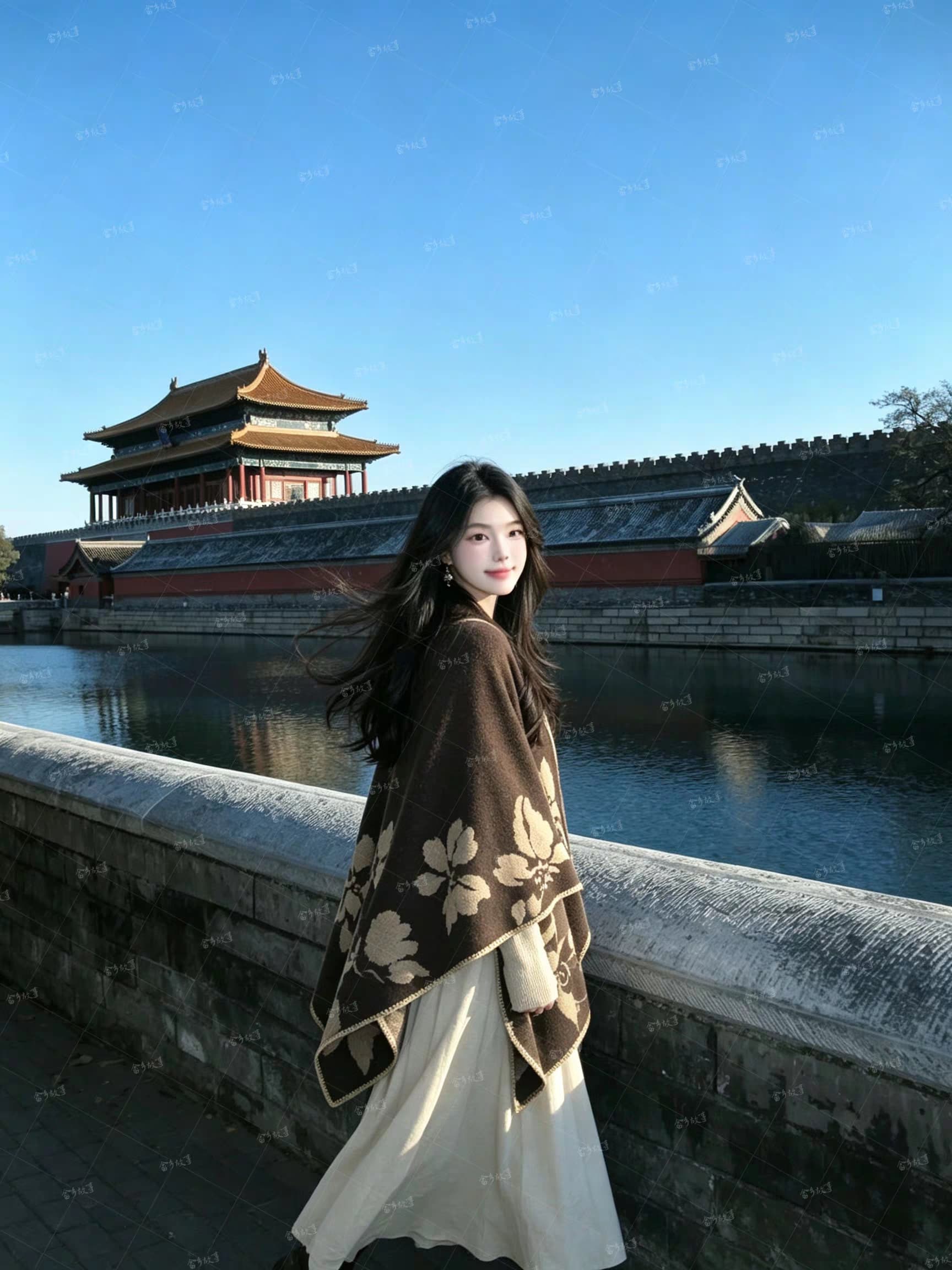 새로운 중식 숄 여성 외부 가져 가라. 레트로 분위기 센스 산시 자금성 여행 착용 가져 가라. 고급 센스 꽃무늬 프린트 망토 이미지 4